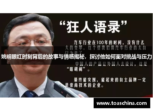 姚明眼红时刻背后的故事与情感揭秘，探讨他如何面对挑战与压力